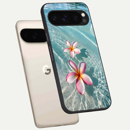  Floating Bloom Bliss phone case For Google Pixel 10 Pro showing premium glass back cover with detailed artwork