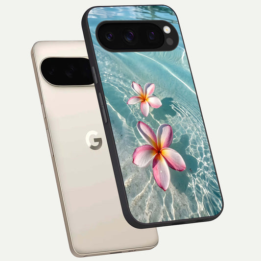  Floating Bloom Bliss phone case For Google Pixel 10 Pro showing premium glass back cover with detailed artwork