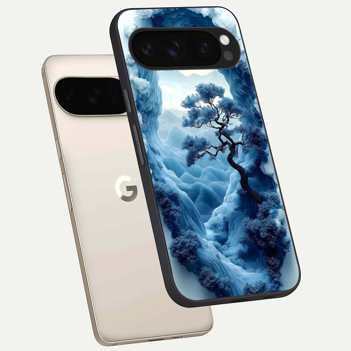  Frozen Serenity Gate phone case For Google Pixel 10 Pro showing premium glass back cover with detailed artwork