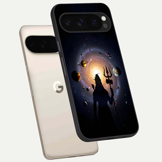  Galactic Shiva Vision phone case For Google Pixel 10 Pro showing premium glass back cover with detailed artwork