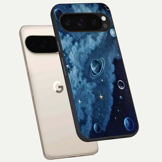  Galaxy Dream Space phone case For Google Pixel 10 Pro showing premium glass back cover with detailed artwork