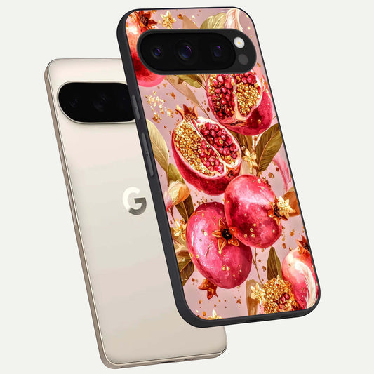  Golden Bloom Glow phone case For Google Pixel 10 Pro showing premium glass back cover with detailed artwork