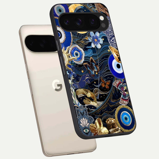  Golden Moon Magic phone case For Google Pixel 10 Pro showing premium glass back cover with detailed artwork
