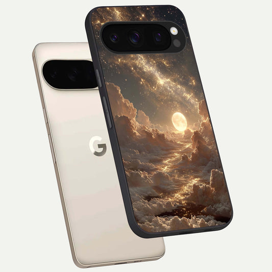 Golden Sky Dream phone case For Google Pixel 10 Pro showing premium glass back cover with detailed artwork