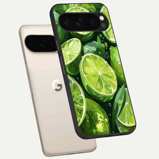  Green Kawasaki phone case For Google Pixel 10 Pro showing premium glass back cover with detailed artwork