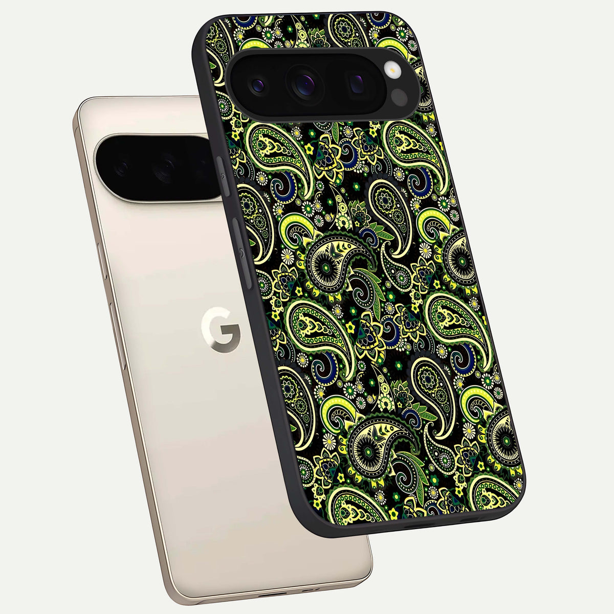  Green Lemon phone case For Google Pixel 10 Pro showing premium glass back cover with detailed artwork