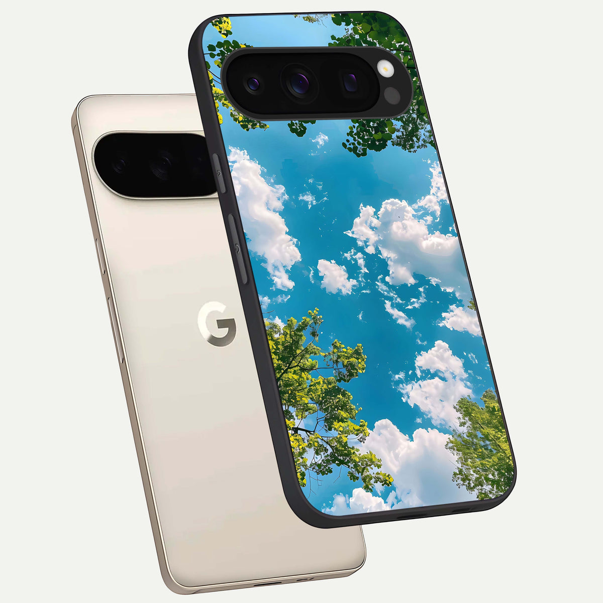  Green Moon Energy phone case For Google Pixel 10 Pro showing premium glass back cover with detailed artwork