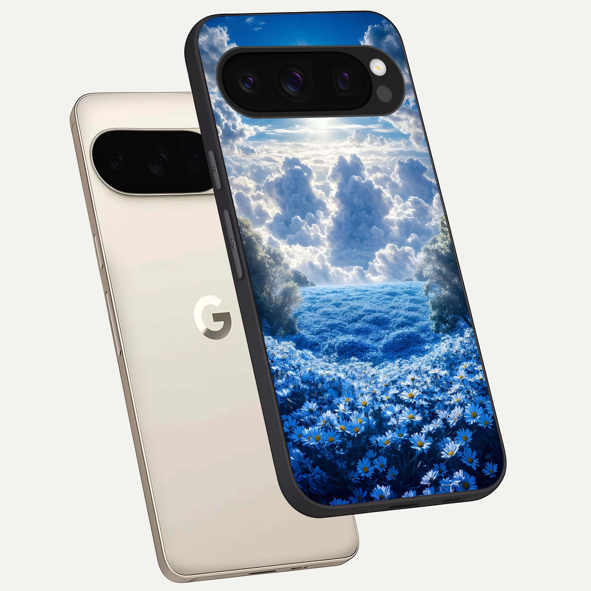  Heavenly Daisy Horizon phone case For Google Pixel 10 Pro showing premium glass back cover with detailed artwork