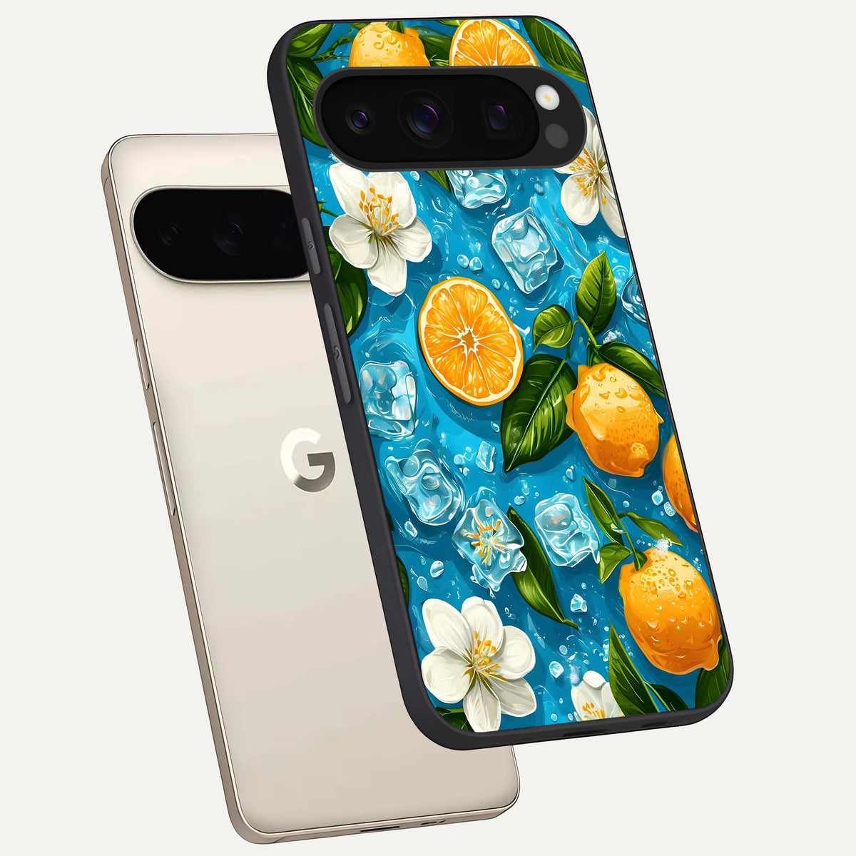 Ice Cube With Orange phone case For Google Pixel 10 Pro showing premium glass back cover with detailed artwork