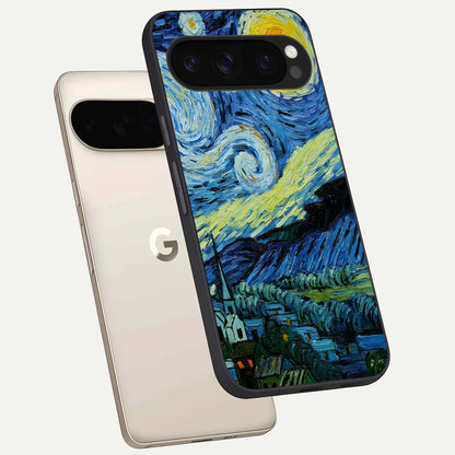  Inspired Van Gogh Art phone case For Google Pixel 10 Pro showing premium glass back cover with detailed artwork