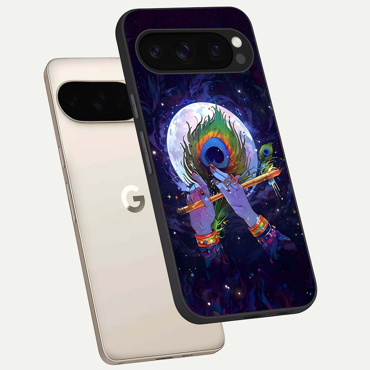  Krishna Hands Art phone case For Google Pixel 10 Pro showing premium glass back cover with detailed artwork