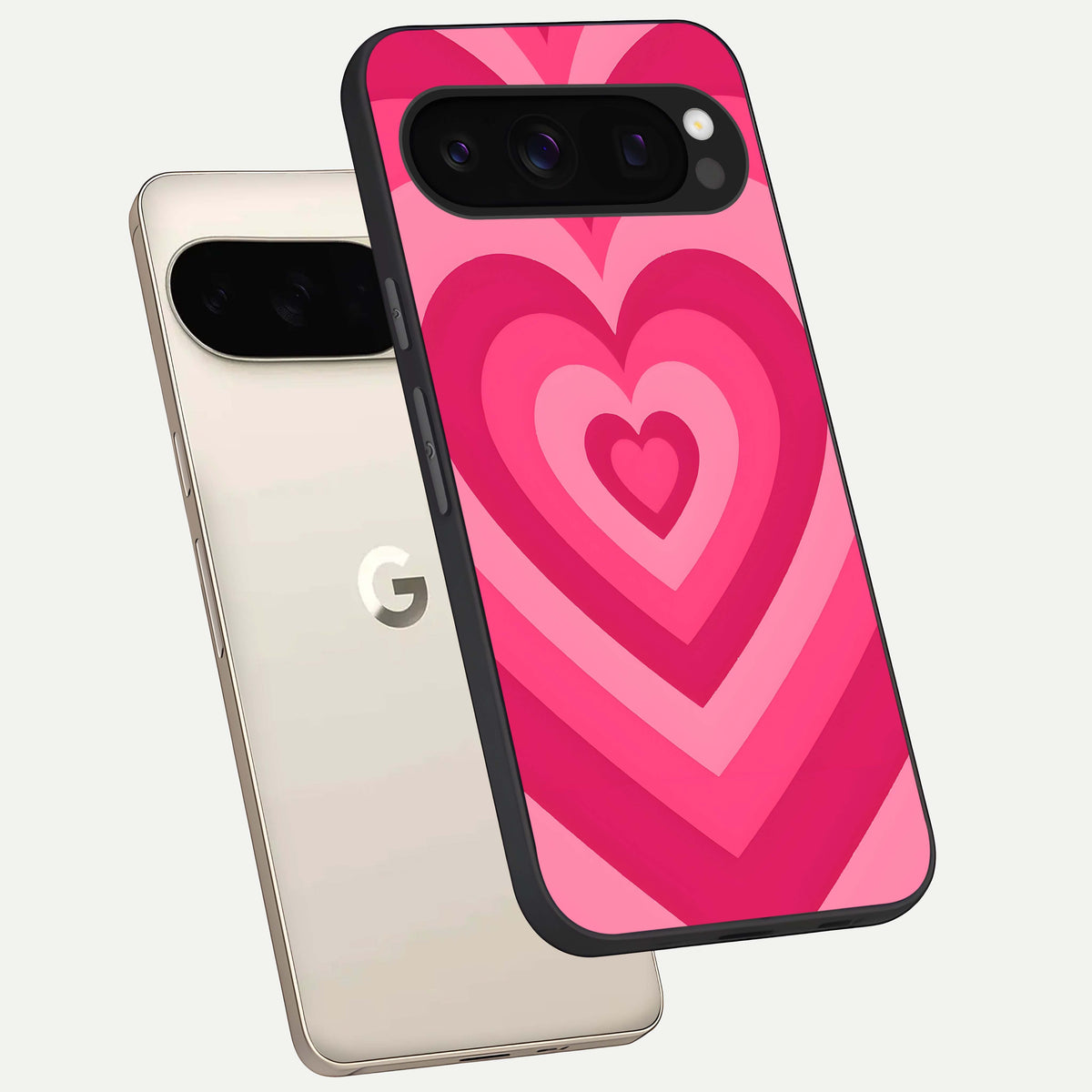  Layered Love Hearts phone case For Google Pixel 10 Pro showing premium glass back cover with detailed artwork