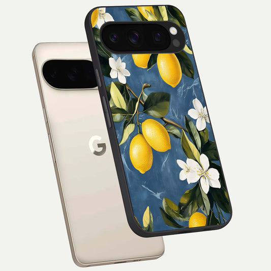  Lemon Dream Garden phone case For Google Pixel 10 Pro showing premium glass back cover with detailed artwork