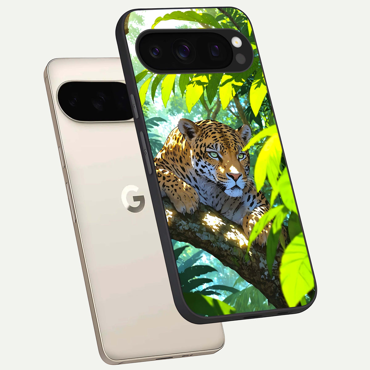  Leopard in Jungle phone case For Google Pixel 10 Pro showing premium glass back cover with detailed artwork