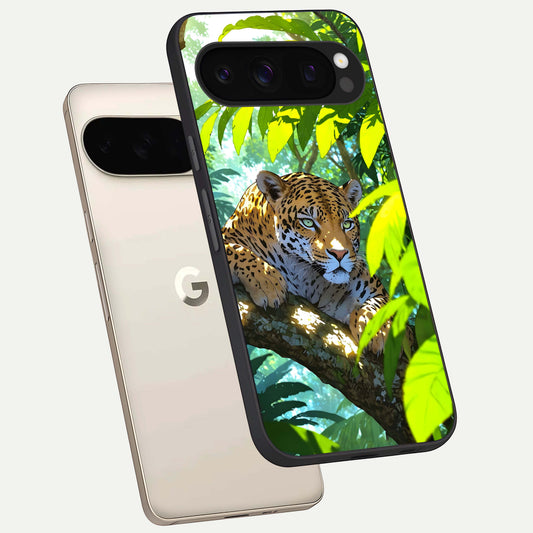  Leopard in Jungle phone case For Google Pixel 10 Pro showing premium glass back cover with detailed artwork