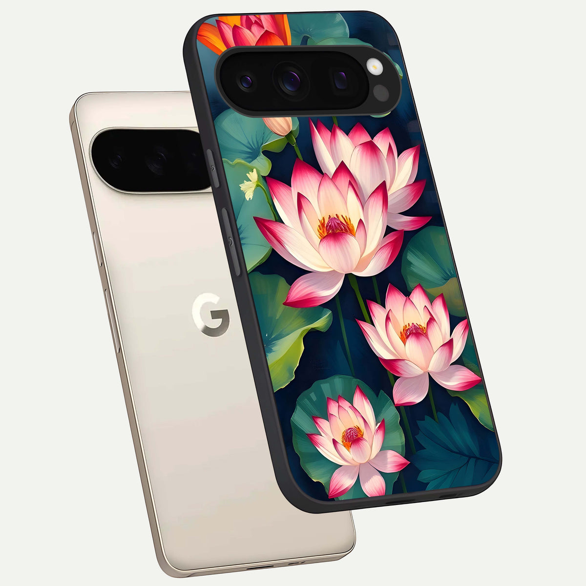  Lotus Dream Serenity phone case For Google Pixel 10 Pro showing premium glass back cover with detailed artwork