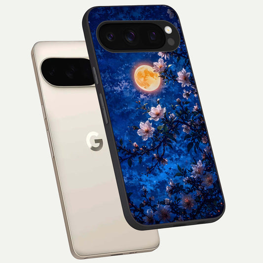  Moonlit Blossoms Night phone case For Google Pixel 10 Pro showing premium glass back cover with detailed artwork