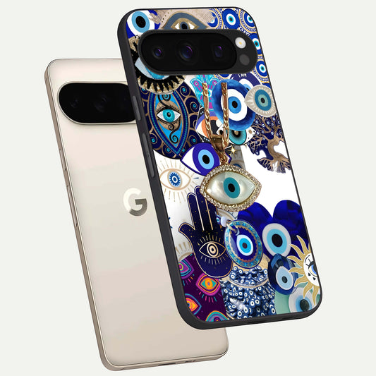  Mystic Charm Eye phone case For Google Pixel 10 Pro showing premium glass back cover with detailed artwork