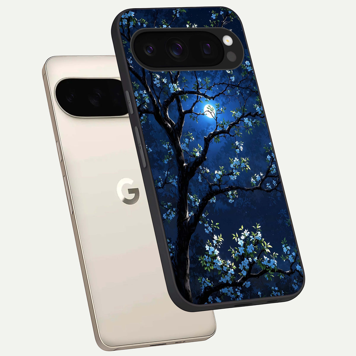  Mystic Floral Night phone case For Google Pixel 10 Pro showing premium glass back cover with detailed artwork