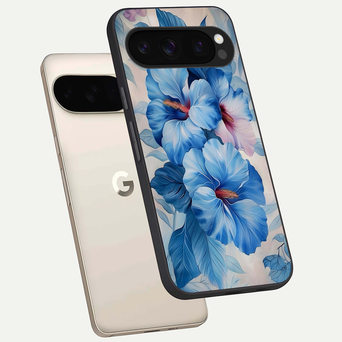  Ocean Hibiscus Grace phone case For Google Pixel 10 Pro showing premium glass back cover with detailed artwork