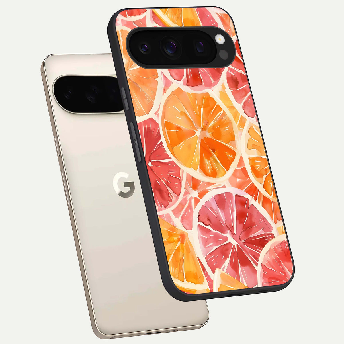  Orange Fruits Pattern phone case For Google Pixel 10 Pro showing premium glass back cover with detailed artwork