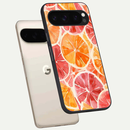  Orange Fruits Pattern phone case For Google Pixel 10 Pro showing premium glass back cover with detailed artwork