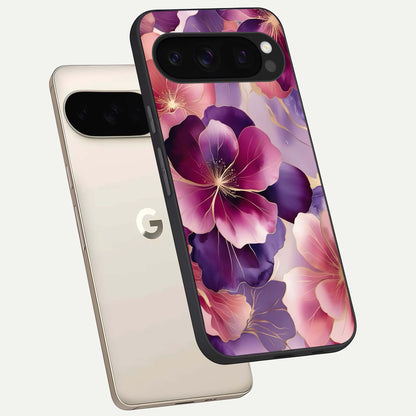  Pink Bouquet Florals phone case For Google Pixel 10 Pro showing premium glass back cover with detailed artwork