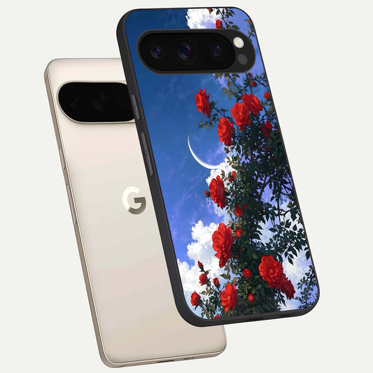  Rose Drift Flowers phone case For Google Pixel 10 Pro showing premium glass back cover with detailed artwork