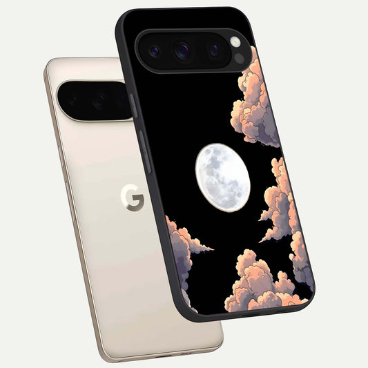  Shade Cloud Moon phone case For Google Pixel 10 Pro showing premium glass back cover with detailed artwork