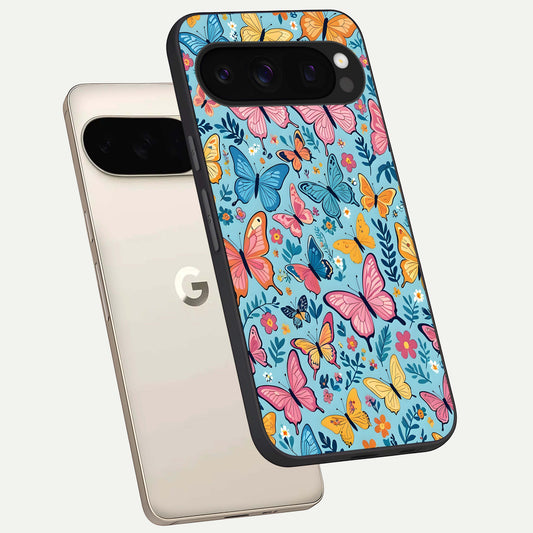  Spring Wing Garden phone case For Google Pixel 10 Pro showing premium glass back cover with detailed artwork