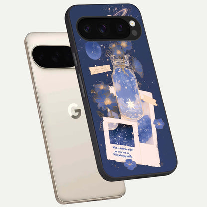  Starlit Cosmic Jar phone case For Google Pixel 10 Pro showing premium glass back cover with detailed artwork