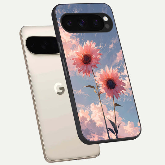  Sun Moon Balance phone case For Google Pixel 10 Pro showing premium glass back cover with detailed artwork
