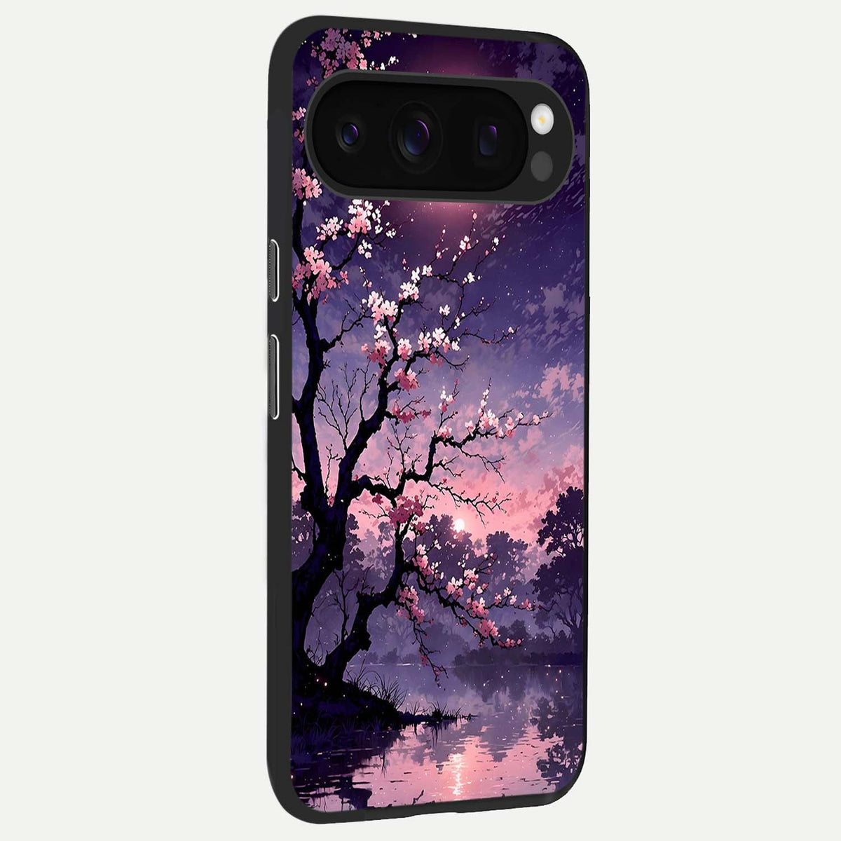  Blossom Pink Moon back cover For Google Pixel 10 Pro slim fit glass case with vibrant aesthetic design
