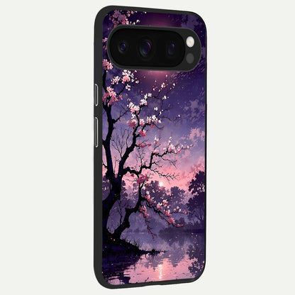  Blossom Pink Moon back cover For Google Pixel 10 Pro slim fit glass case with vibrant aesthetic design