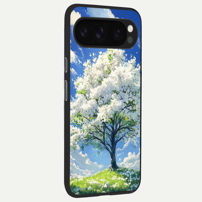  Blossom Sky Serenity back cover For Google Pixel 10 Pro slim fit glass case with vibrant aesthetic design