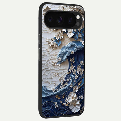  Blossom Wave Art back cover For Google Pixel 10 Pro slim fit glass case with vibrant aesthetic design