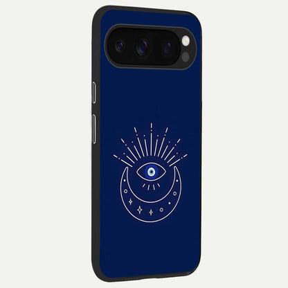  Blue Evil Eye back cover For Google Pixel 10 Pro slim fit glass case with vibrant aesthetic design