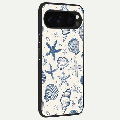  Blue Ocean Outline back cover For Google Pixel 10 Pro slim fit glass case with vibrant aesthetic design