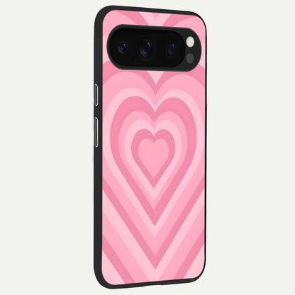  Blush Heart Waves back cover For Google Pixel 10 Pro slim fit glass case with vibrant aesthetic design