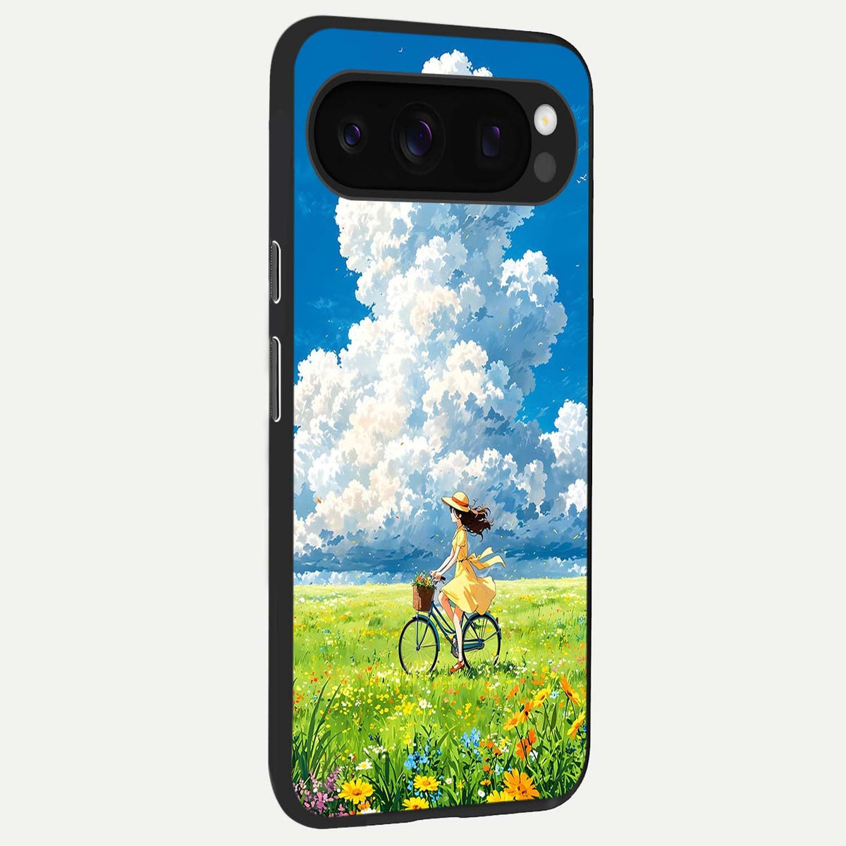  Breezy Meadow Ride back cover For Google Pixel 10 Pro slim fit glass case with vibrant aesthetic design