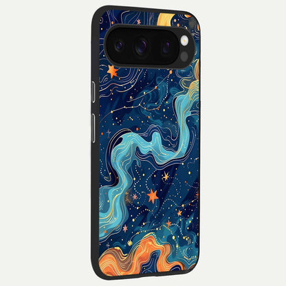  Celestial Dream Flow back cover For Google Pixel 10 Pro slim fit glass case with vibrant aesthetic design