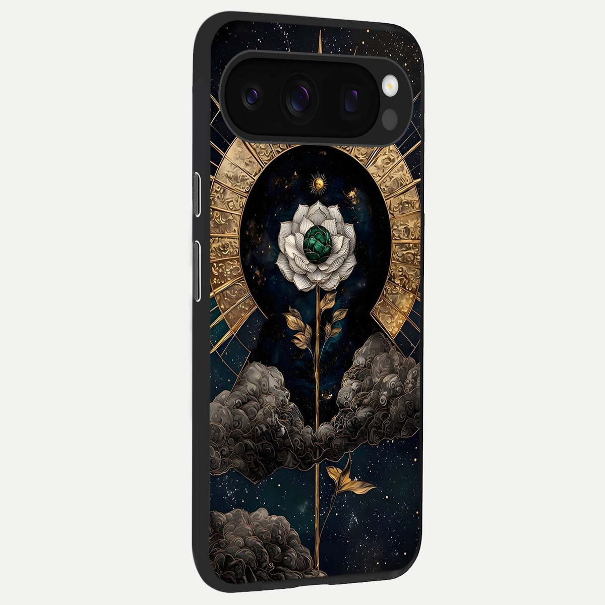  Celestial Lotus Morang back cover For Google Pixel 10 Pro slim fit glass case with vibrant aesthetic design
