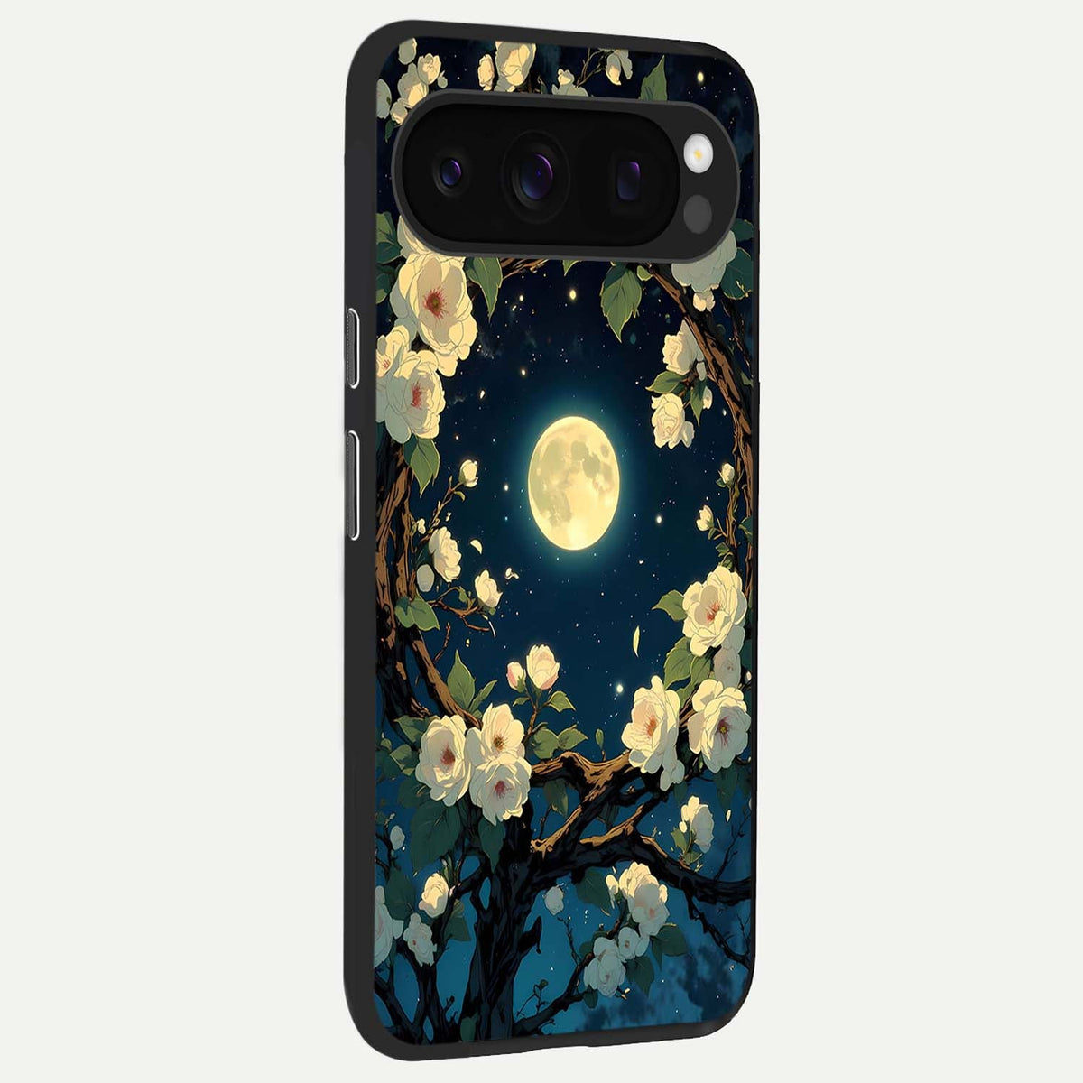  Celestial Moon And Flower back cover For Google Pixel 10 Pro slim fit glass case with vibrant aesthetic design