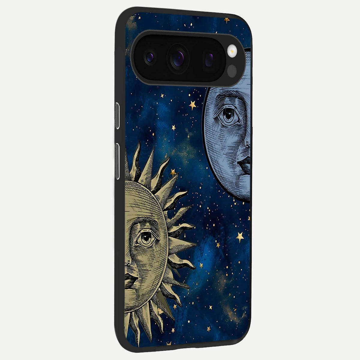  Celestial Moon With Sun back cover For Google Pixel 10 Pro slim fit glass case with vibrant aesthetic design