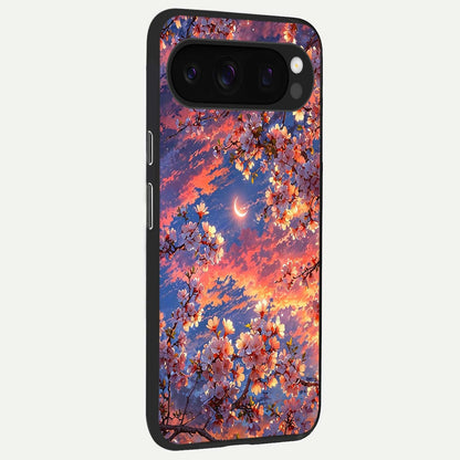  Celestial Sakura Sunset back cover For Google Pixel 10 Pro slim fit glass case with vibrant aesthetic design
