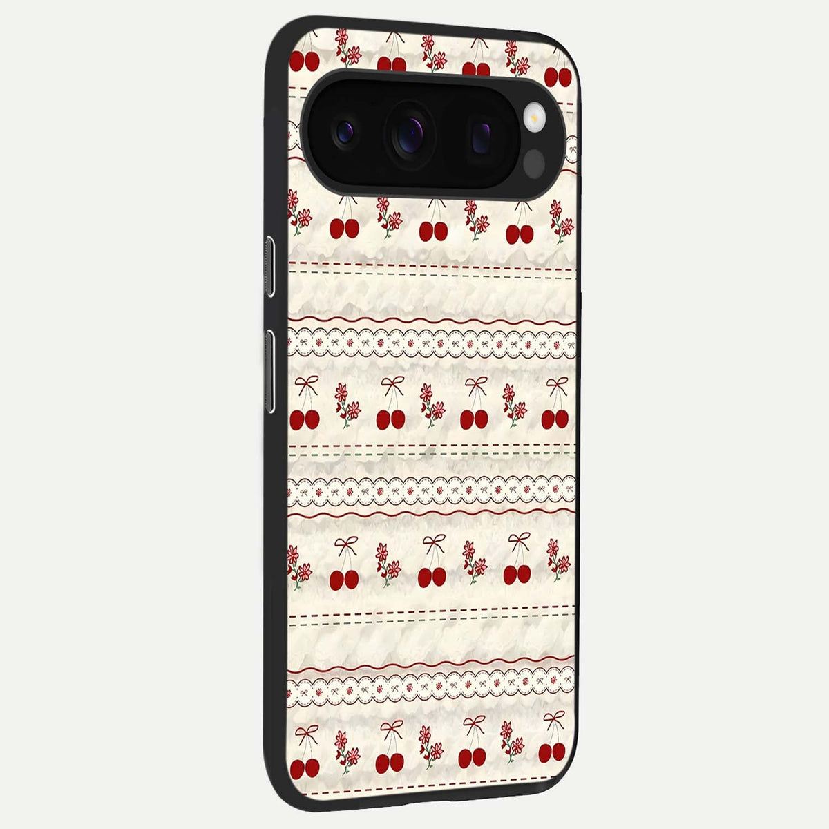  Cherry Bloom Charm back cover For Google Pixel 10 Pro slim fit glass case with vibrant aesthetic design