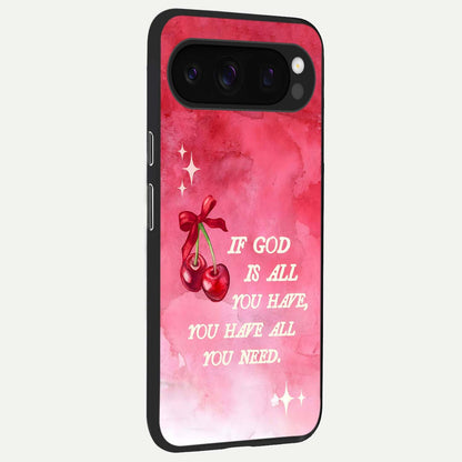 Cherry Quote back cover For Google Pixel 10 Pro slim fit glass case with vibrant aesthetic design