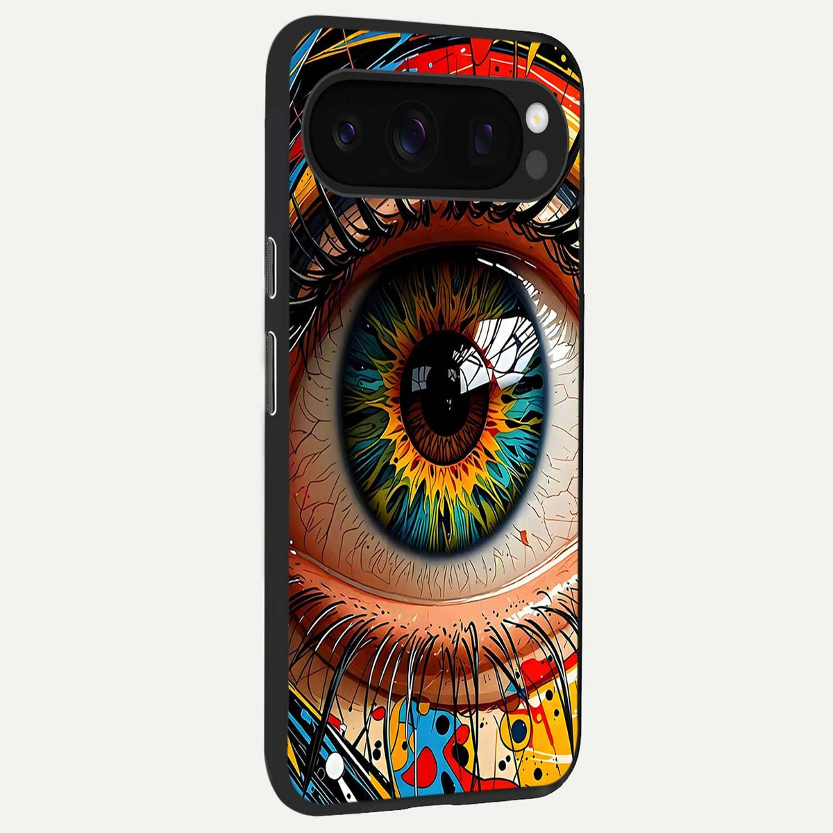  Colorful Eye back cover For Google Pixel 10 Pro slim fit glass case with vibrant aesthetic design