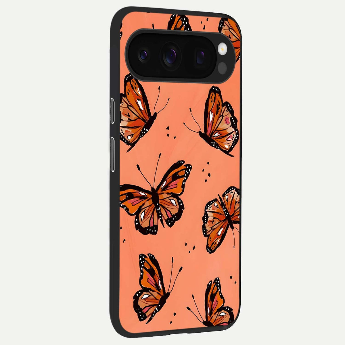  Coral Wing Butterfly back cover For Google Pixel 10 Pro slim fit glass case with vibrant aesthetic design