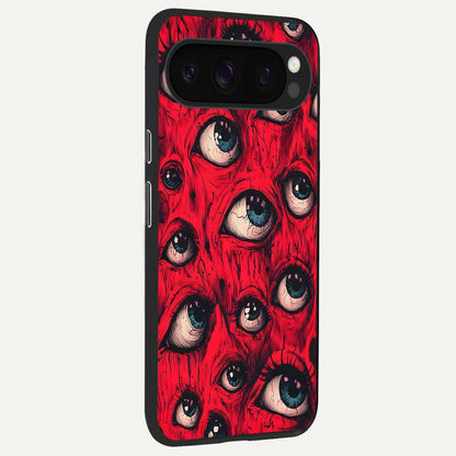  Crimson Watch Eyes back cover For Google Pixel 10 Pro slim fit glass case with vibrant aesthetic design